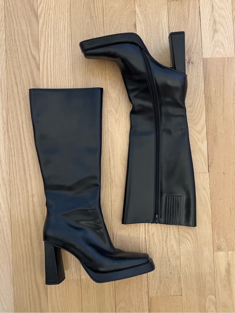 Jeffrey Campbell Black Maximal Knee High Boots - Picture 2 of 4
